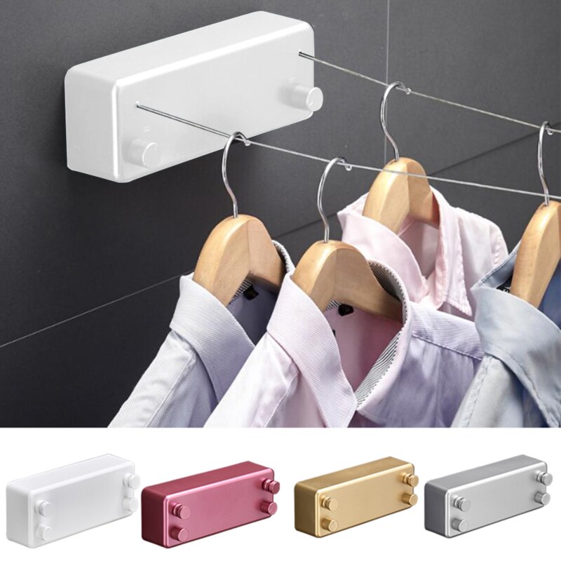 Home 4.2M Steel Wire Invisible Wall Hanger Indoor Retractable Solid Clothesline Retractable Clothesline Clothes Dryer