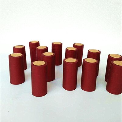 Wooden cork wine stopper solid wood polymer wine bottle stopper caps: cap red 100pcs