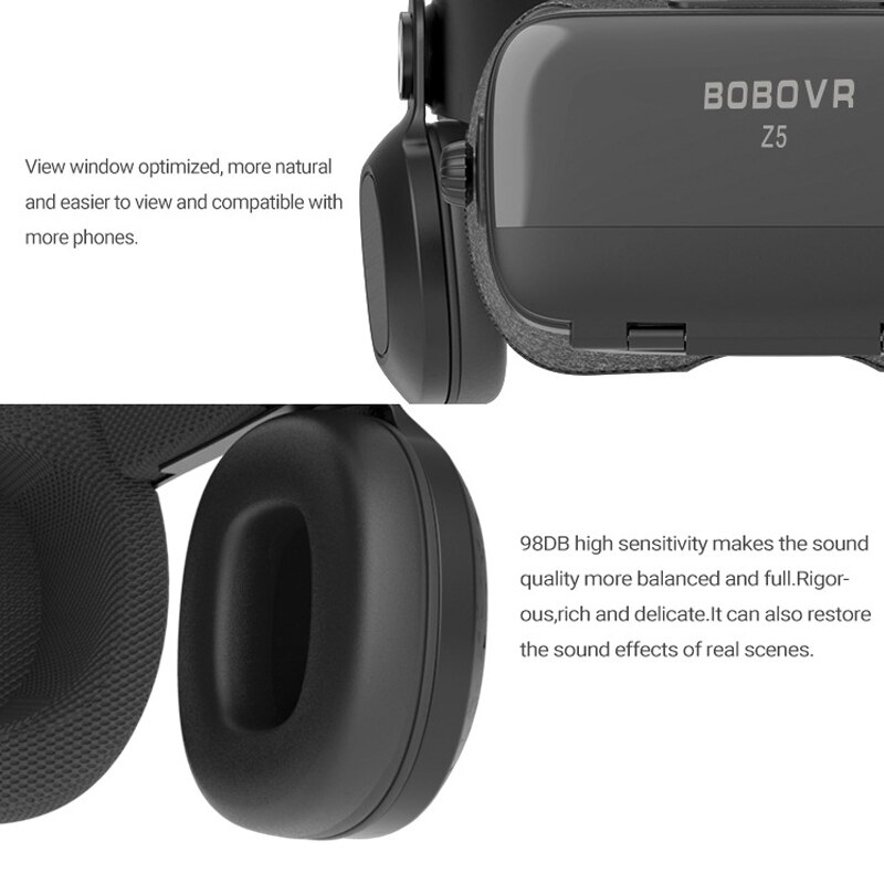 BOBO VR Z5 lunettes de réalité virtuelle Casque 3D Casque lunettes Casque pour Smartphone Viar jumelles jeu vidéo VR