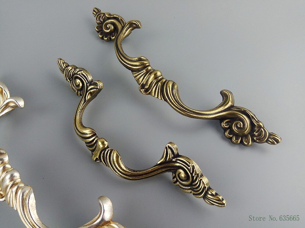 Antique Silver Bronze Furniture Handles Kitchen Cabinets Door Knob Pull Drawer Wardrobe Cupboard Shoe Closet Dresser Pull Handle