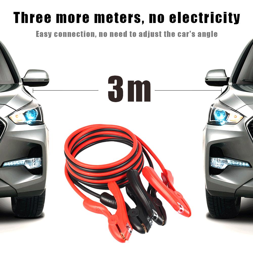 10ft 2000A Battery Booster Jump Starter Cables Crocodile Clip 12V Copper Practical and Durable Car Truck Battery Charging Cables