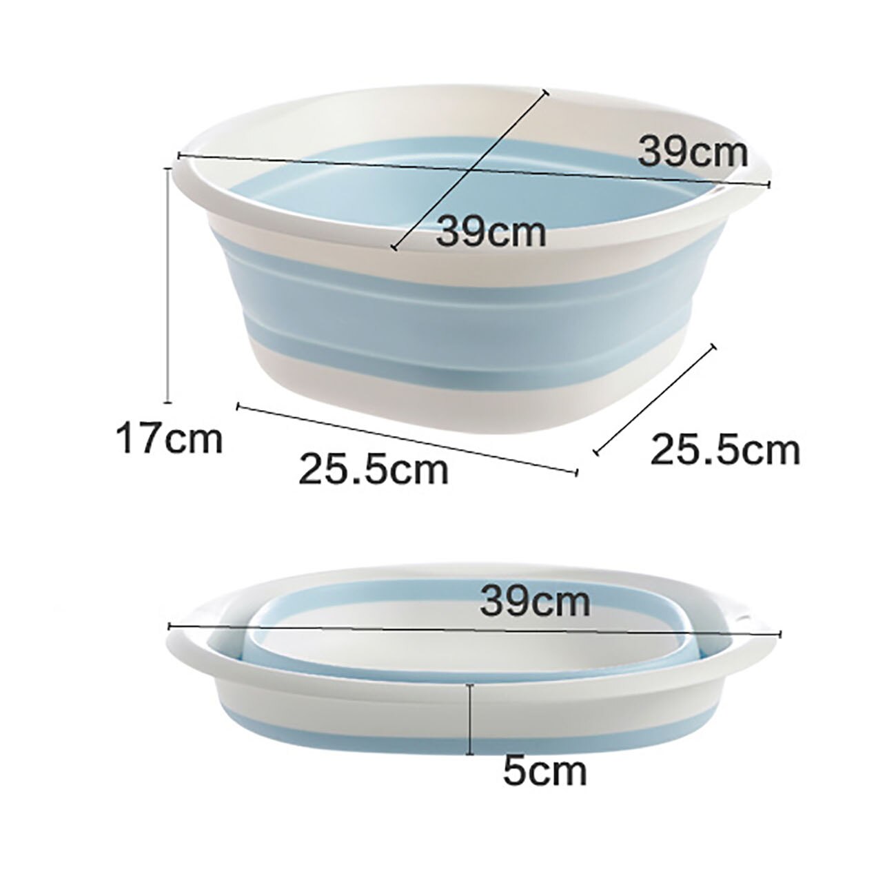 1pc Bathroom Foldable Wash Basin Portable Sink Foot Bucket Washbasin Plastic Folding Foot Basin Save Space Eco-Friendly: Blue L
