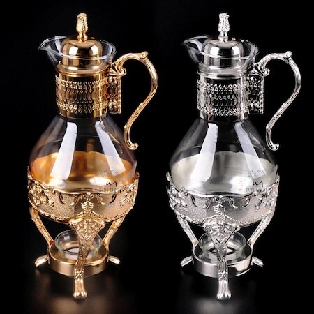 European-style heatable glass coffee pot home fruit teapot flagon luxury coffee shop dish Coffee accessories