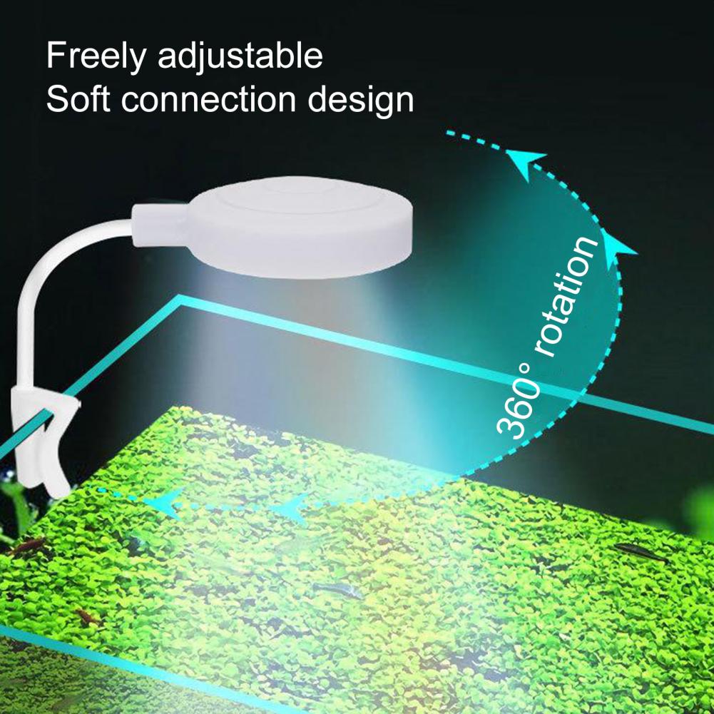 Luces para pecera, luz LED para acuario, 360 grados, ajustable, plástico, lámpara Universal impermeable para peceras con Clip de tubo