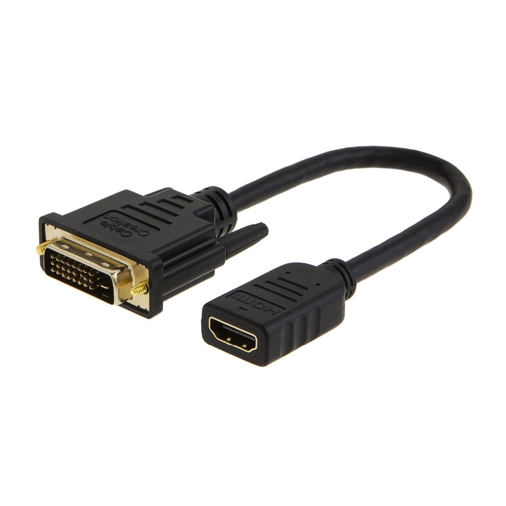 HDMI to DVI Cable,Bi-Directional HDMI Female to DVI-D(24+1) Male Adapter, 1080P DVI to HDMI Conveter, 3D, 0.15M