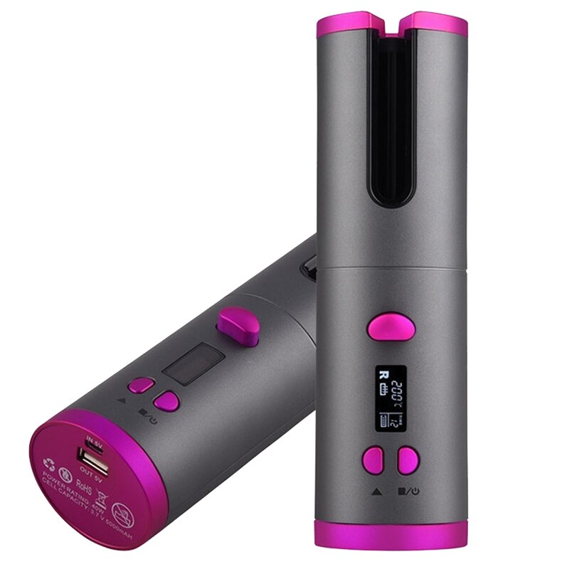 Rotating Automatic Hair Curler Cordless Salon Spiral Iron Air Curler Rechargeable Wand Hair Styler Hair Curler