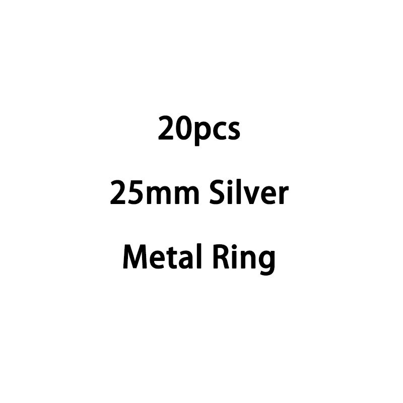 20Pcs Metal Binder Hinged Ring Gold Loose Leaf Opening Circle Book Hoops For Scrapbook Album Office Binding Ring On Notebook: 25mm Silver