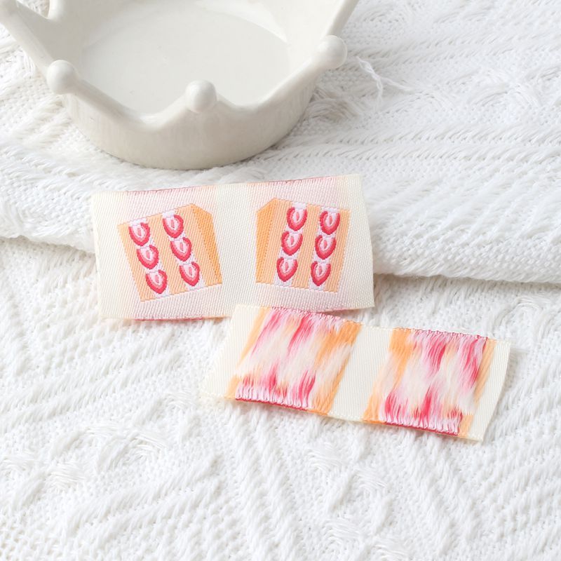 Tkane etykiety z kreskówek wiśniowych, naszywki z tkaniny, naszywki robić samodzielnego wykonania opasek robić włosów, ubrań, lalek, rękodzieła i akcesoriów