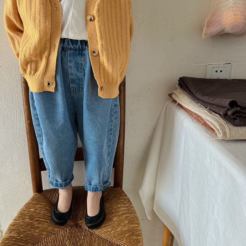 MILANCEL – pantalon en Denim pour enfants, vêtement décontracté en coton, carotte, printemps 2022