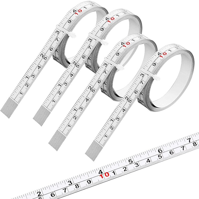 4 Pieces Self-Adhesive Measuring Tape,Steel Ruler Tape Label,Metal Sticky Ruler Left or Right Read for Measuring,40 Inch: Default Title