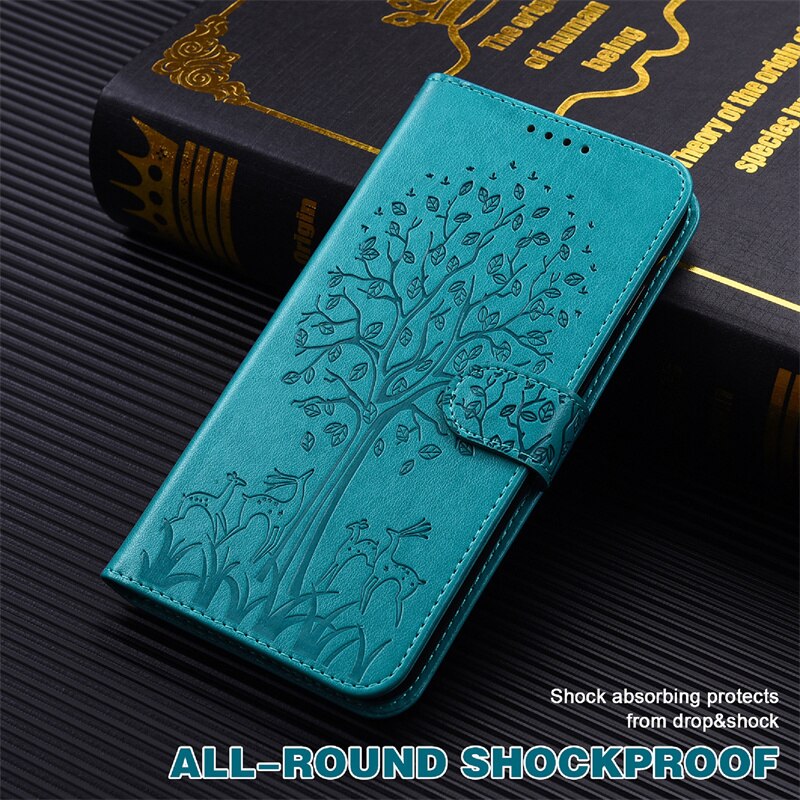 A23 A 23 5G SM-A235M custodia Stand libro portafoglio Coque per Samsung Galaxy a23 a33 a53 custodie in rilievo cervo albero fondina Flip Shell Bag: A23 5G / Blu