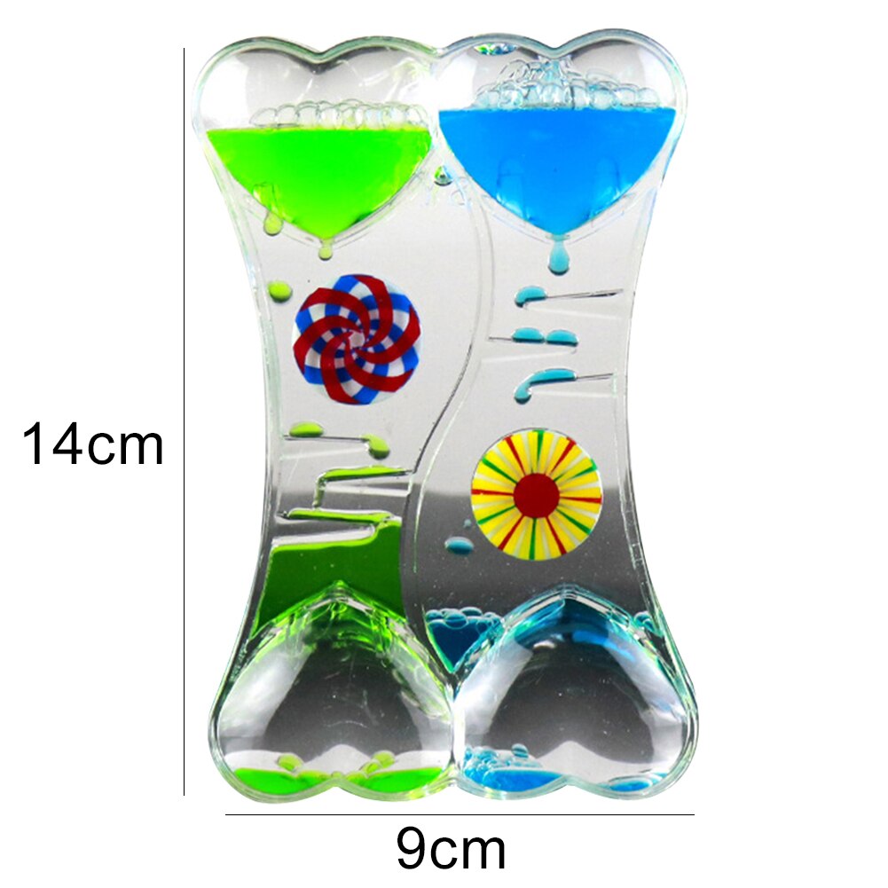 Sales Kid Speelgoed Moving Drip Olie Zandloper Vloeistof Bubble Timer Drijvende Vloeibare Motion Bubble Timer Horloge Thuis Bureau decor