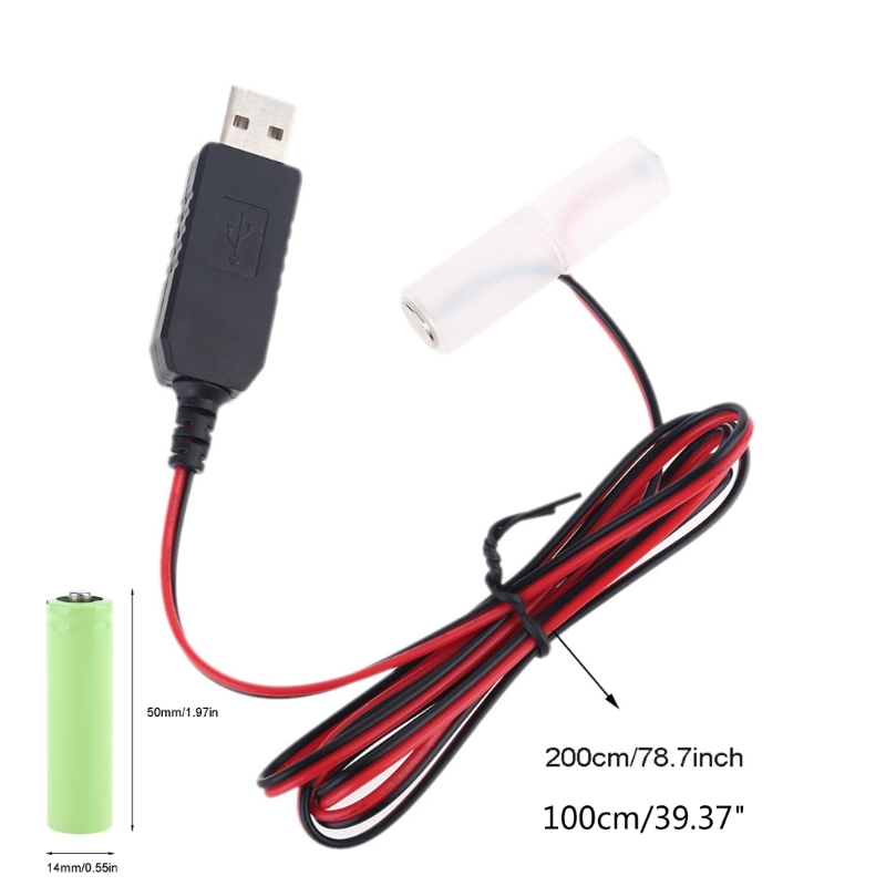 Aa Attrappe-Batterien Adapter abnehmbare USB-Strom versorgung Kabel Kabel Ersatz 1 bis 4 stücke aa Batterie für LED-Spielzeug Fernbedienungen