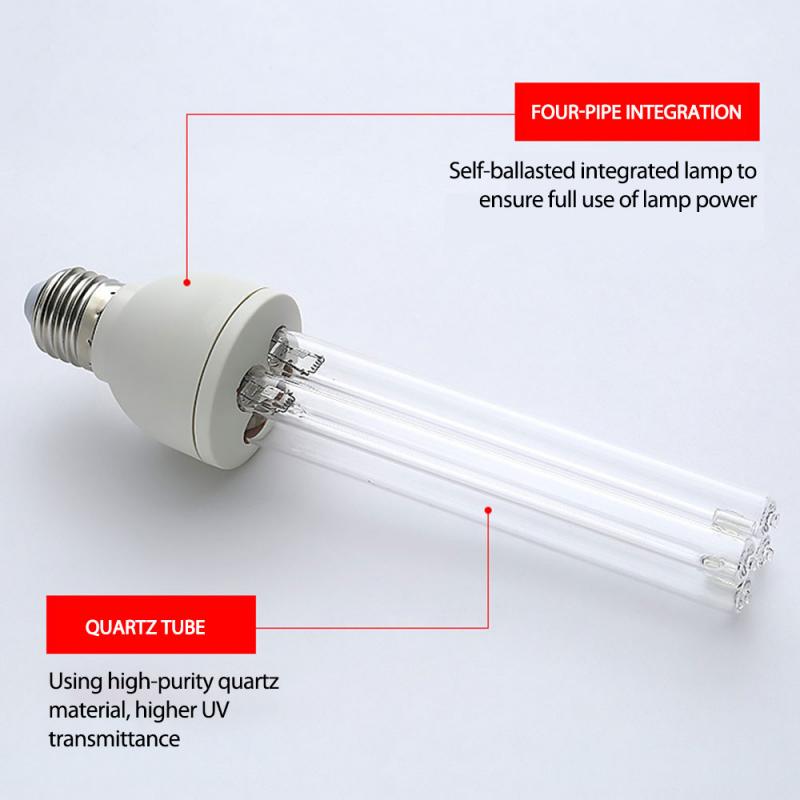 E27 UVC Germicidal Lamp Bulb Ultraviolet UV Light Tube Bulb Disinfection Lamp Ozone Sterilization Mites Lights 110v 220V 30W