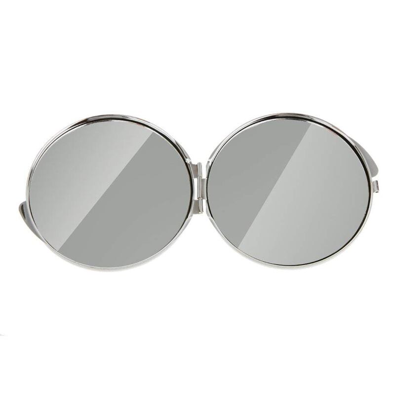 Foldable pocket mirror Cosmetics Compact Makeup Mirror - Silver