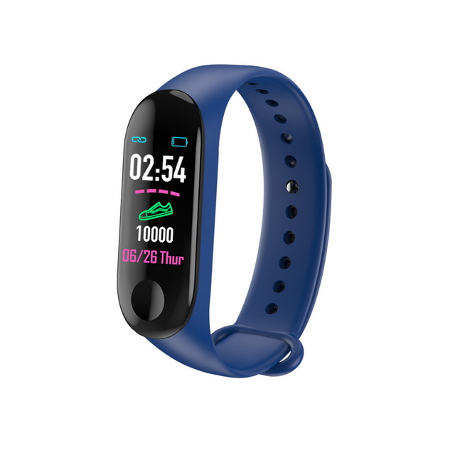 M3 couleur IPS écran intelligent Sport Fitness Bracelet tension artérielle activité Tracker Bracelet intelligent pour hommes femmes montres: Bleu