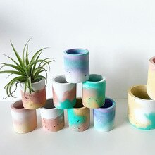 Handmade Silicone Cement Molds 4 Holes Succulent Plants Pot Concrete Mould DIY Pen Holder Decorative Tool