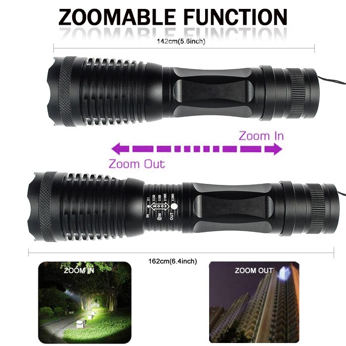 10000LM 2in1 UV + wit licht LED Zaklamp Zaklamp 395nm Ultraviolet Urine Detector voor camping Tapijt Huisdier Urine Vangen Schorpioenen