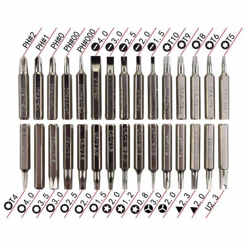 32 in 1 Precisie Verwisselbare Magnetische Schroevendraaier Set Mini Schroevendraaier Bits Reparatie Gereedschap Kit Set 7389C