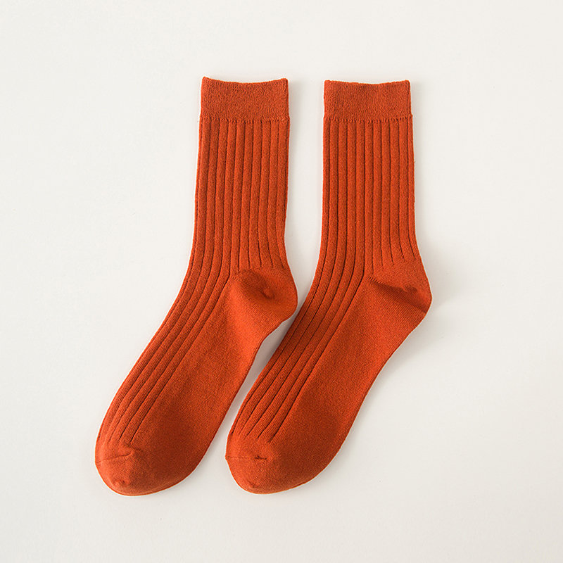 Socks for men cotton solid color crew sock Unisex male mark formelle socks spring summer man casual socks meias: Red