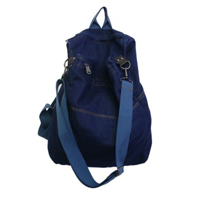 Mochila vaquera de para hombre y mujer, bolso escolar de Color puro salvaje para estudiante: Deep Blue