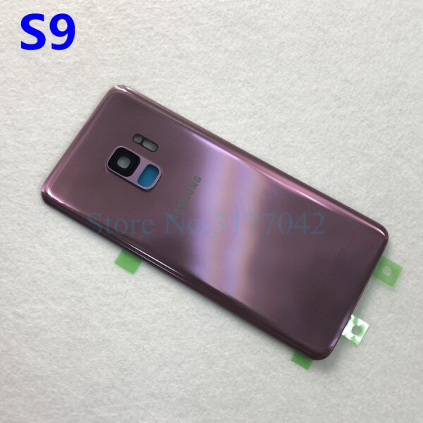 SAMSUNG Back Battery Cover For Samsung Galaxy S9 Plus s9+ G965 SM-G965F G965FD S9 G960 SM-G960F G960FD Back Rear Glass Case: S9 purple