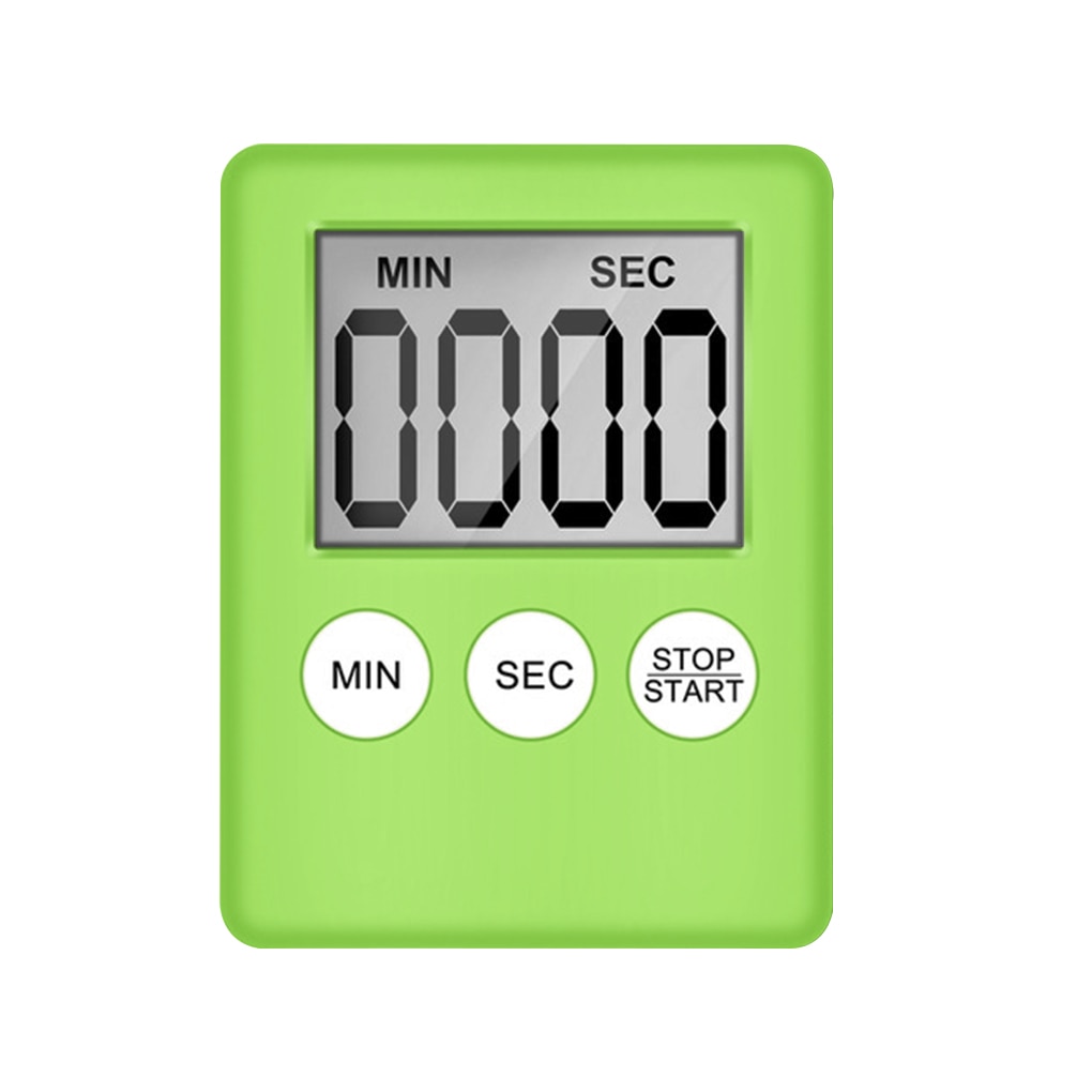 Kitchen Digital Timer Cooking Studying Count-down Clock LCD Screen Display Alarm Kitchen Gadget: Green