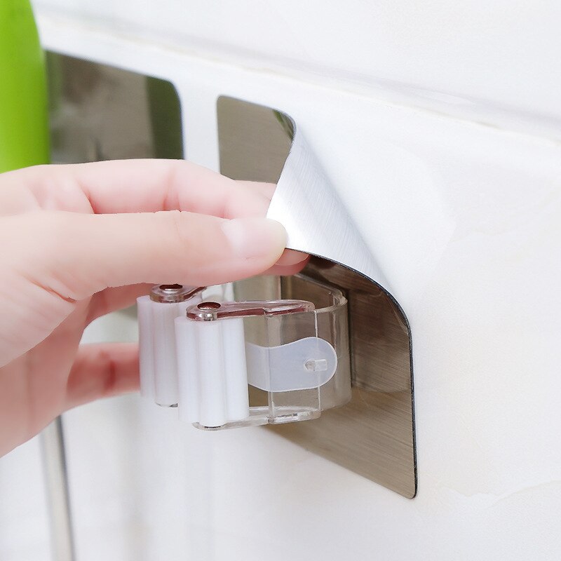 Adhesive Multi-Purpose Hooks Wall Mounted Mop Organizer Holder RackBrush Broom Hanger Hook Kitchen Bathroom Strong Hooks