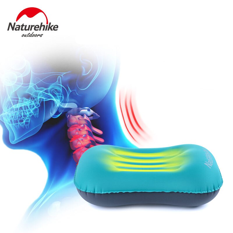 Naturehike-almohada inflable para acampar al aire libre, cojín de viaje, reposacabezas protector suave para el cuello
