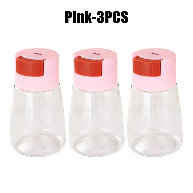 Quantitative Press Salt Shaker Sealed Seasoning Jars Adjustable Measurable Control Spice Containers Kitchen Cooking Essentials: plum
