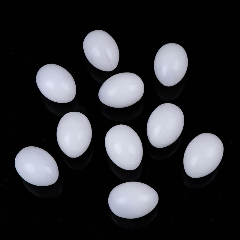 10 pièces faux oeufs en plastique Pigeon oeuf solide Pigeon faux oeuf Pigeon à couver fournitures 2.5cm x 3.5cm
