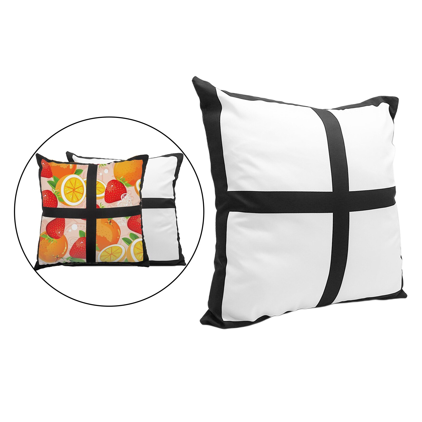 Sublimation pudebetræk varmepresseemner 4 panel pudebetræk dekorative sengestole til hjemmet sofa diy familie foto pudebetræk
