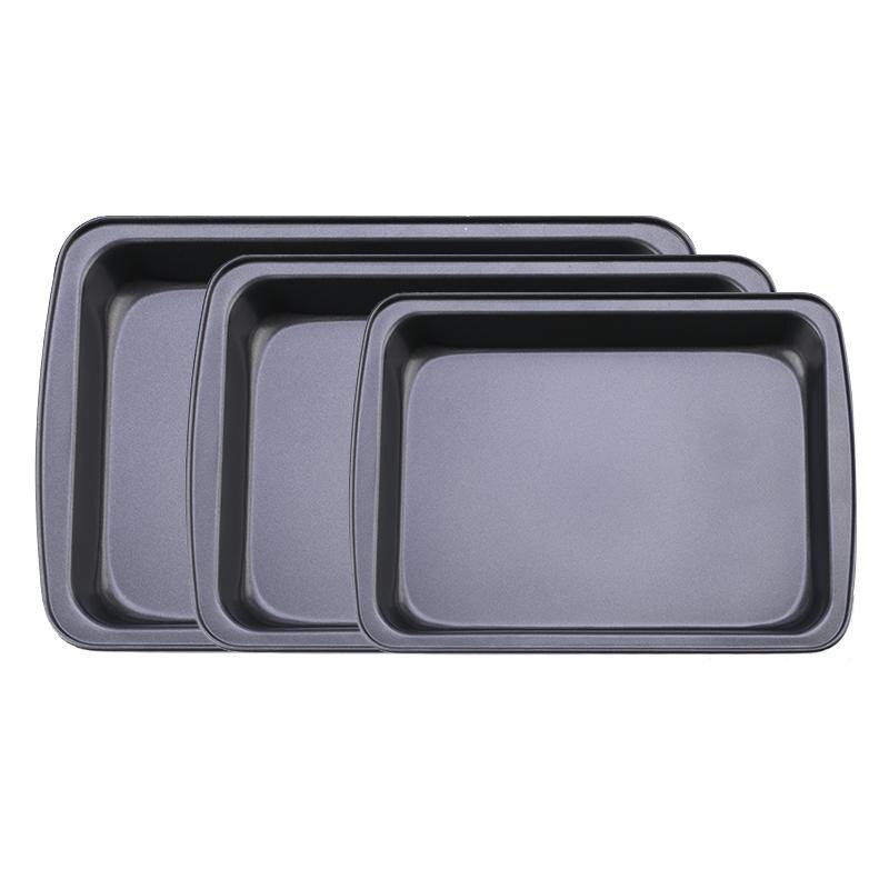 Rectangular Pan Jelly Roll Non stick Baking Pan Cookies Sheet Carbon Steel Cake Roll Metal Bakeware Biscuit Bread Loaf Pans