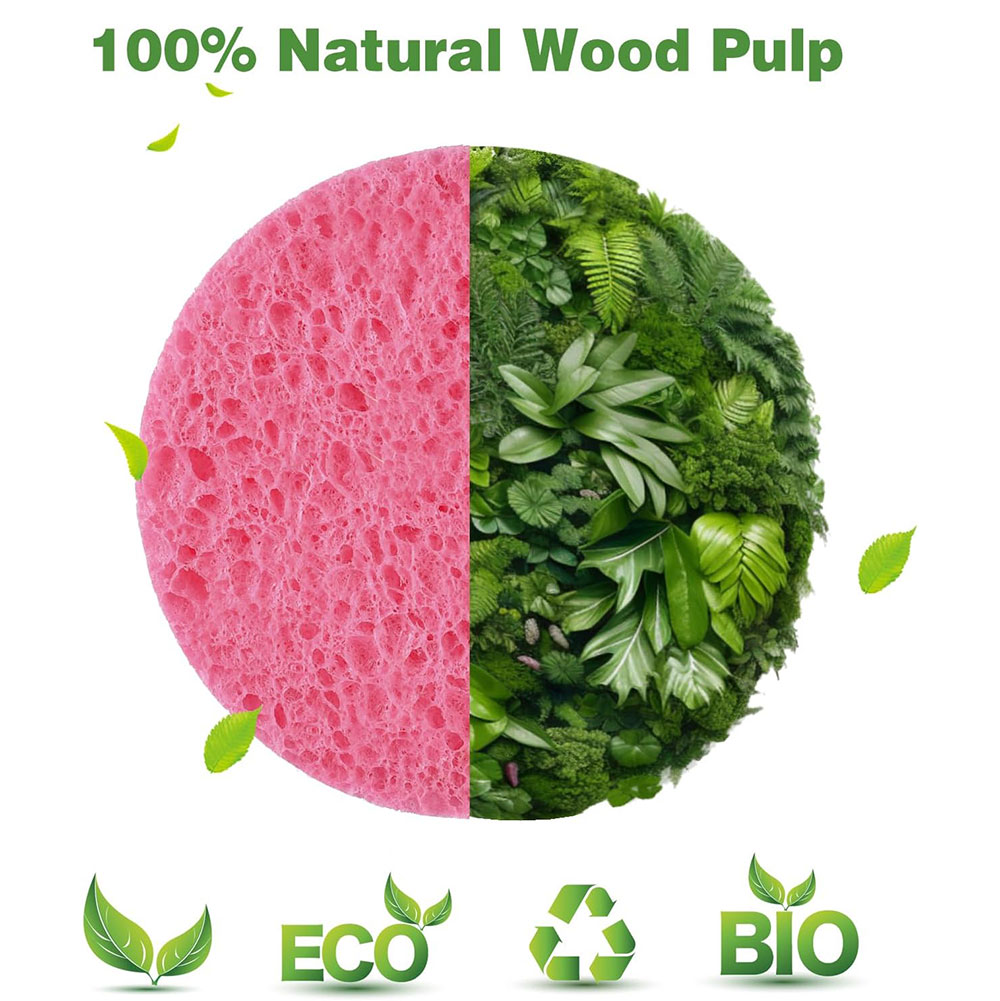 50-1000 Uds. Esponja de pulpa de madera Natural para lavado de cara, esponja de espuma para lavado de cara, esponja cosmética para limpieza facial
