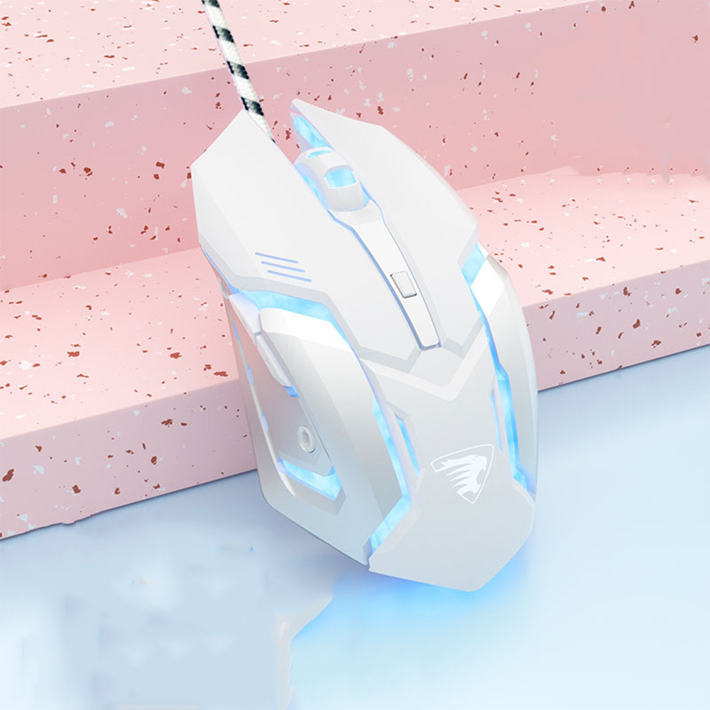 Wire Gaming Muis Stille Mause Ergonomische 4 Toetsen Backlit Mini Magic Mouse Voor Laptop Computer Pc Gamer Stille Muis voor Meisje: W