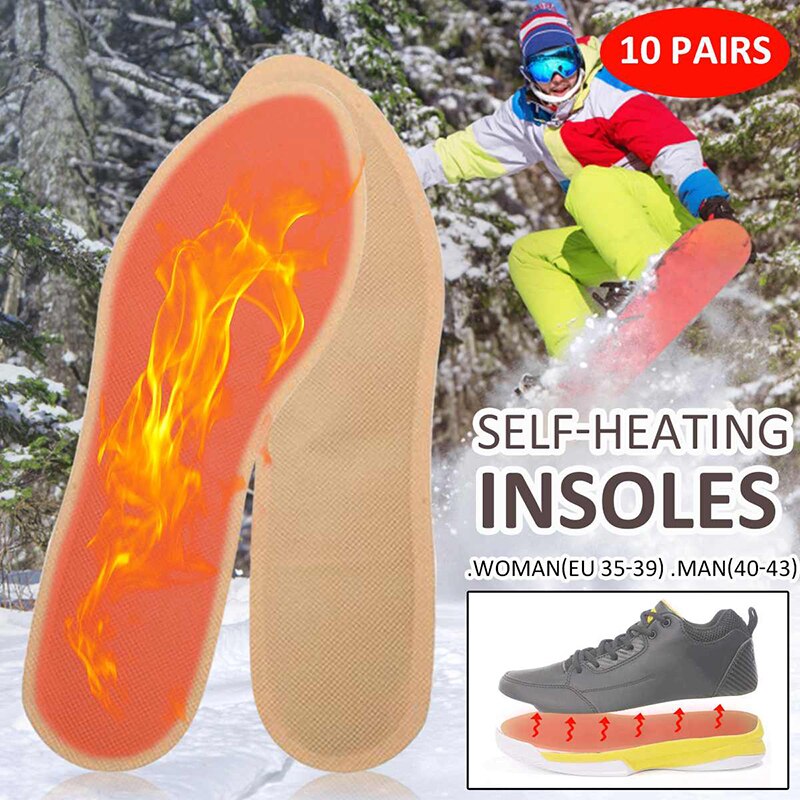 1 stk vinter selvopvarmede indlægssåler kashmir termiske indlægssåler varm fodvarmer pad kvinde mand sko boot pad sportssko mat: Default Title