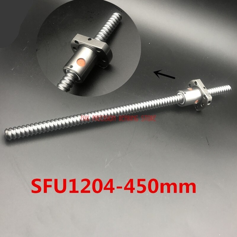 Cnc Router Parts 1pc Sfu1204 450mm Ball Srew Rm1204 L450mm Ballscrews +1pc 1204 Nut Without End Machined Cnc Parts