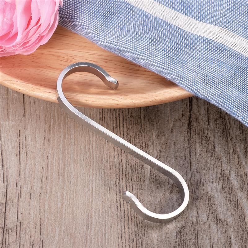 6pcs S Hooks S Shape Metal Hooks Heavy Duty 304 Stainless Steel Flat Hooks S Shape Hangers For Hanging Plants Pots Pans Closet