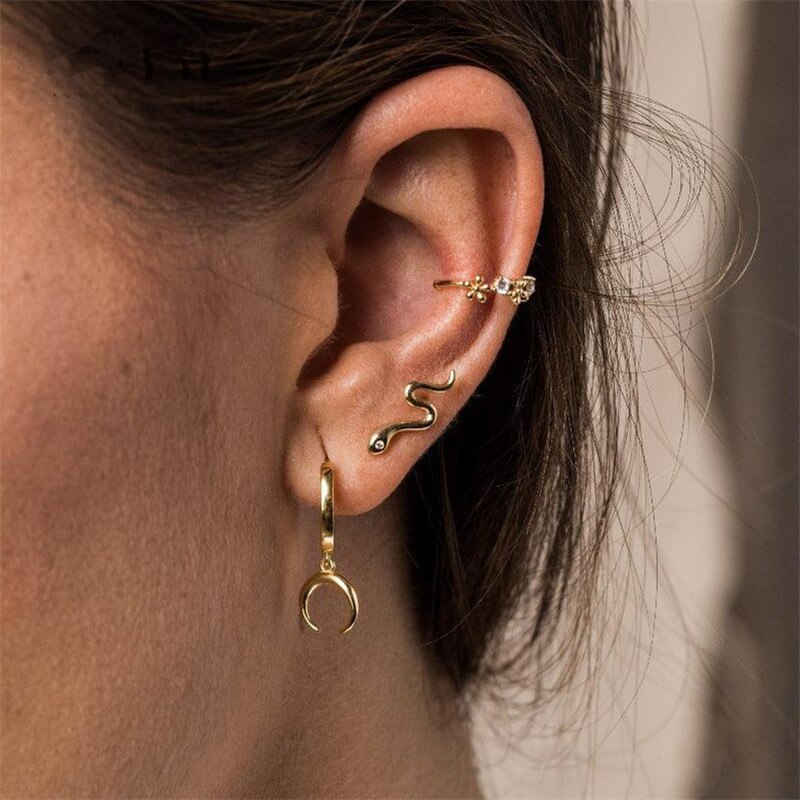 Ying Vahine delle donne punk di Stile Animale Del Serpente Orecchino 100% 925 in Argento sterlina a forma di Serpente Orecchini con Perno per le donne Dei Monili migliore Regalo