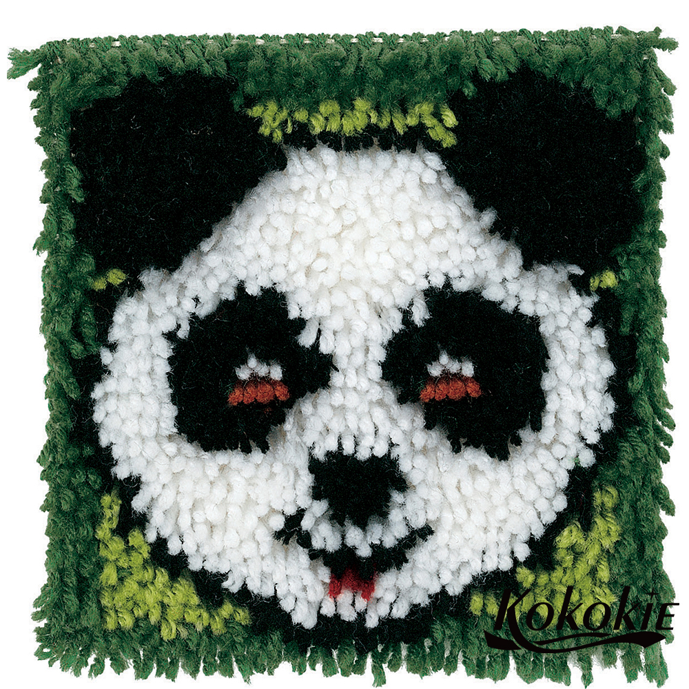 Klink haak tapijt 3d panda afdrukken vloerklee Foamiran voor ambachten tapijt borduren kit accessoires dier diy tapijt