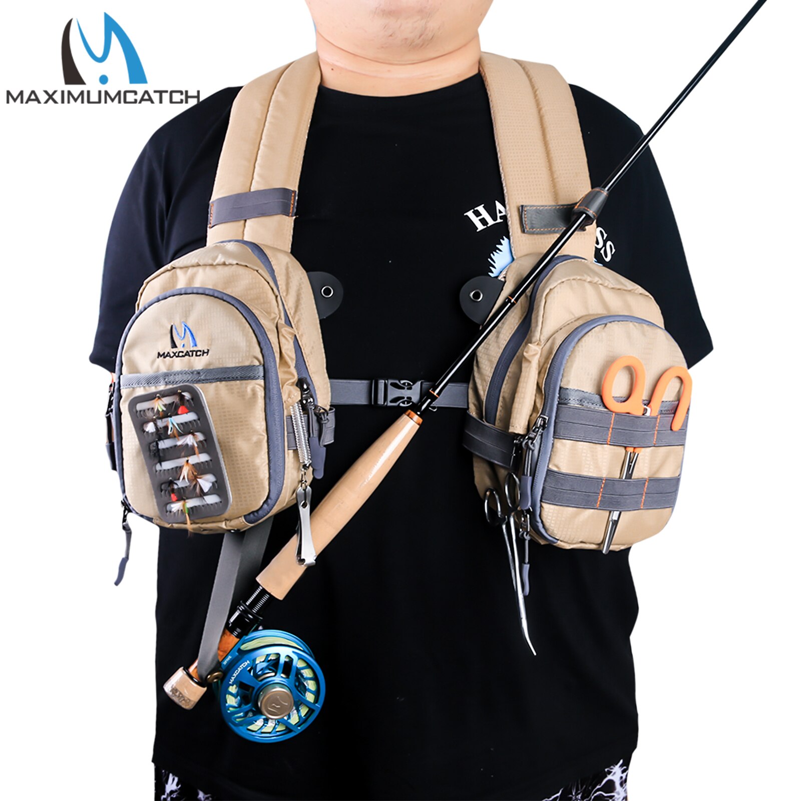 Maximumcatch Compact Fly Fishing Chest Pack Light Weight Adjustable Fishing Vest for Men Women Outdoor