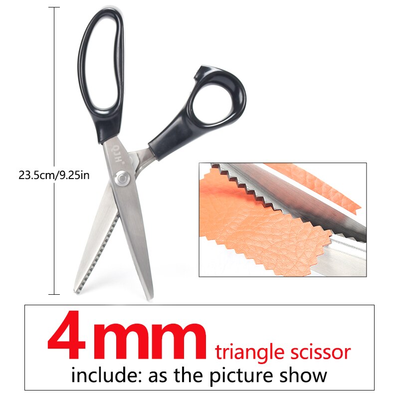 Triangular And Round Tooth/Household Clothing Scissors, Sewing Fabric/Leather Craft/Paper Decoration/Garment Making: Triangular 4mm