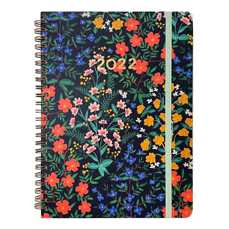 Engels Schema Notepad Daily Planner A5 Spoel Notebook (Tropische Bloem): Default Title