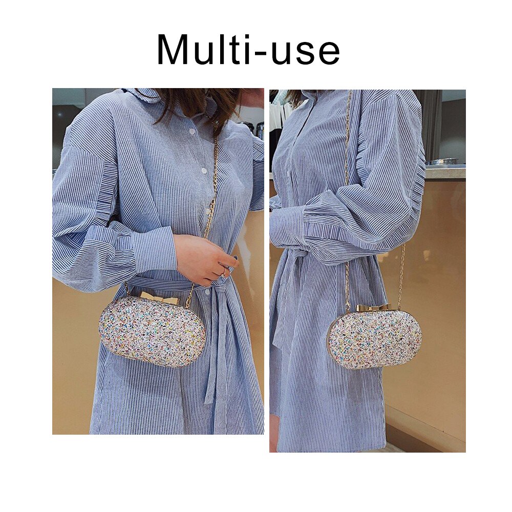 Luksus kvinner kveld veske fest bankett glitter bag for kvinner jenter bryllup clutches håndveske kjede skulder bag bolsas mujer