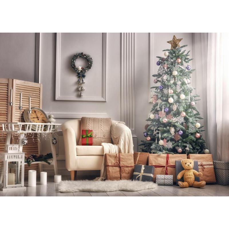 0.9 x 1.5m kerstachtergronddoek, fotodoek, realistisch/cartoon feestfotostudiostof, decoratie-accessoires