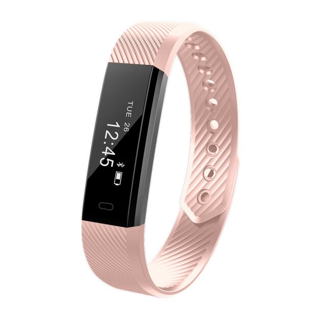 ID115 Banda Intelligente Contapassi Braccialetto Fitness SmartBand Allarme Orologio di Vibrazione Wristband pk ID107 fit bit miband2 Orologio Cuore: Pink