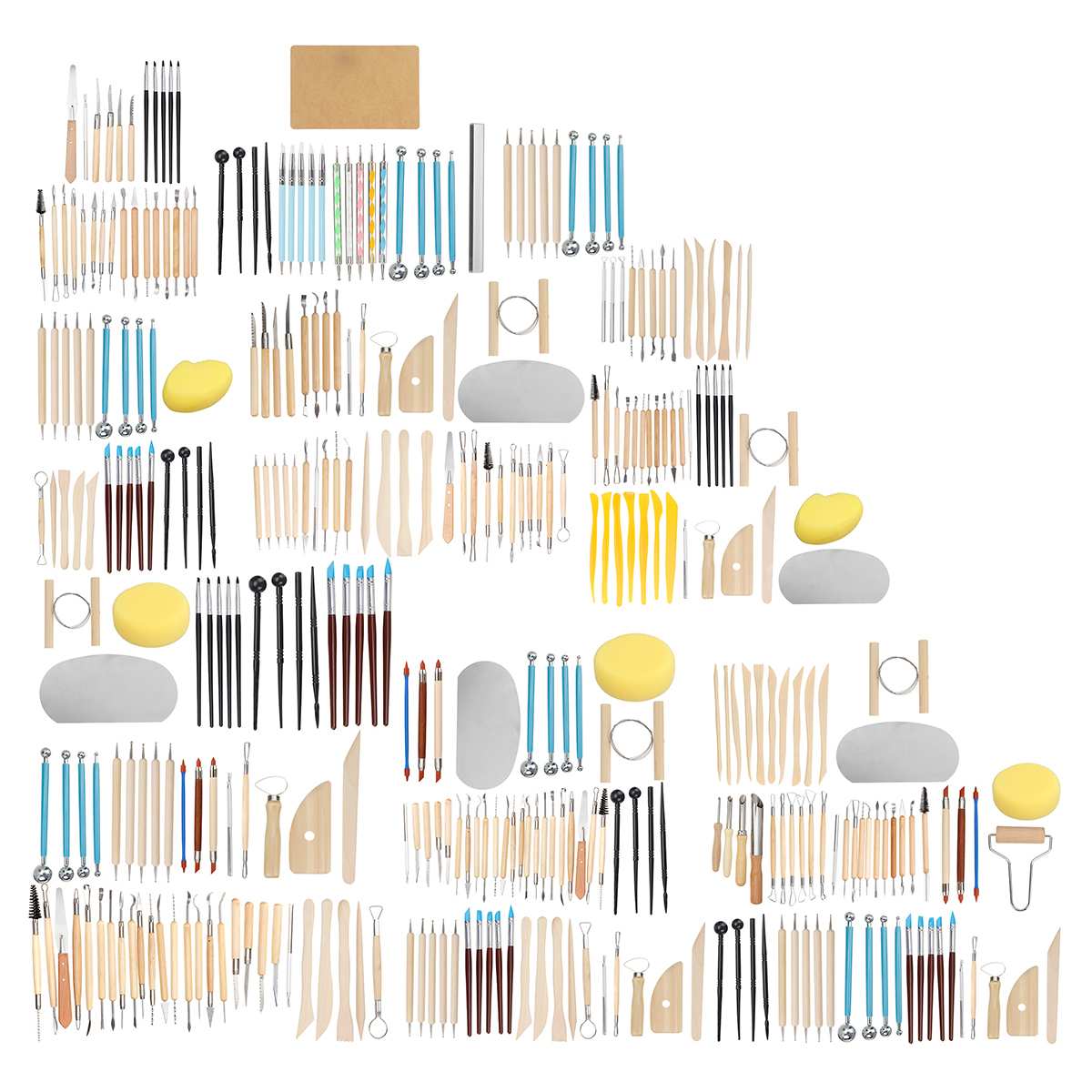 61PCS Ceramic Clay Tools Set Polymer Clay Tools Pottery Tools Set Wooden Pottery Sculpting Clay Cleaning Tool Set tool sculpture