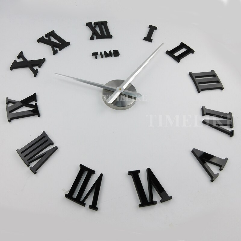 Modern Luxury 3D Wall Clock Big Size Home Decor DIY Large Roman Quartz Clocks Acrylic Mirror Wall Stickers