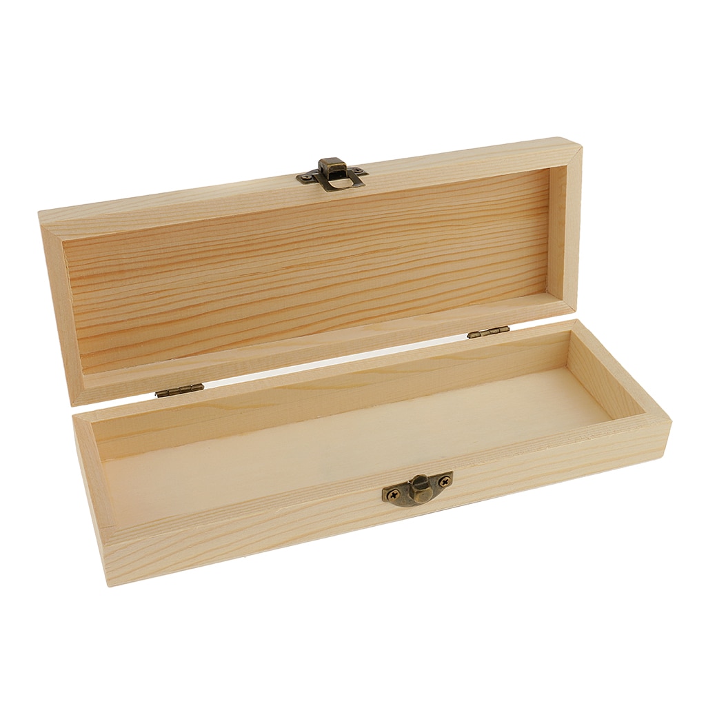 Blank Onvoltooide Rechthoek Houten Doos Sieraden Doos Diy Base Voor Kinderen Speelgoed Ambachten Sieraden Kralen Wijn Containers