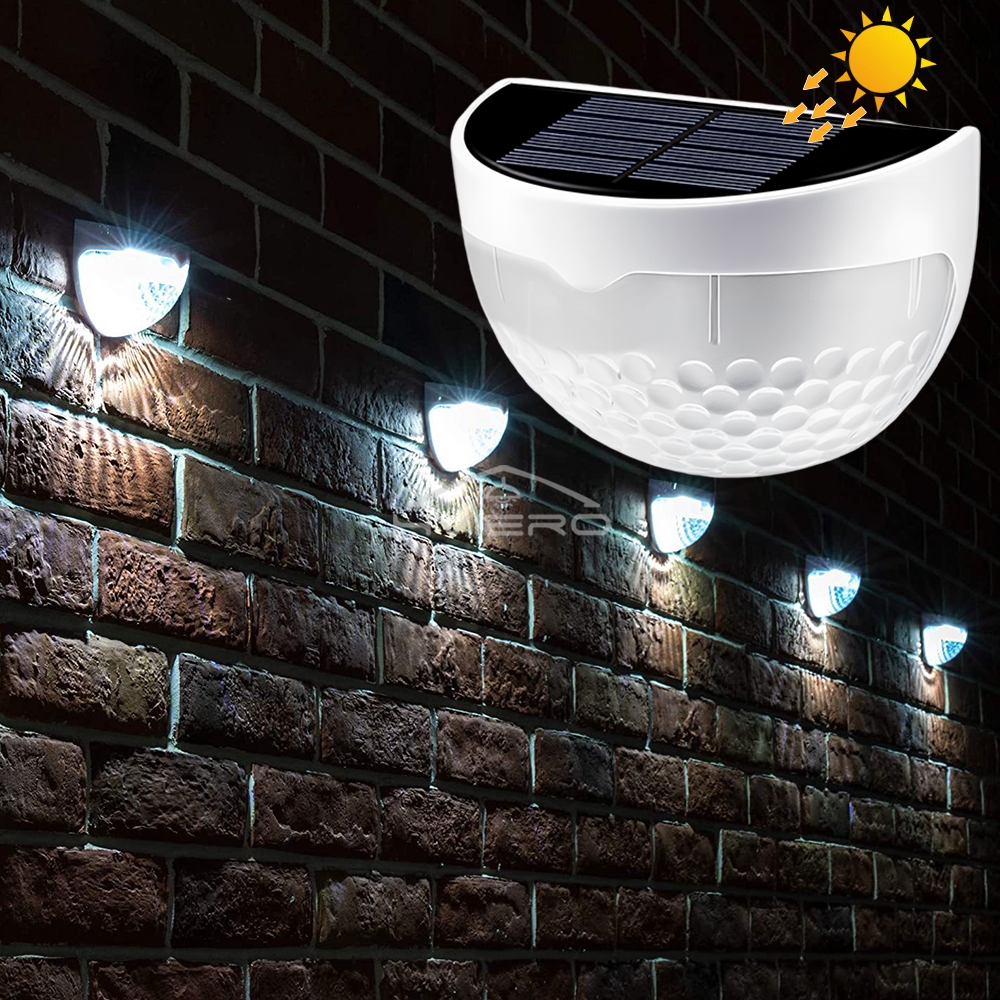 LED Solar Heklamp Buiten Waterdichte Wandlampen Gegolfde Verlichting voor Hek Terras Tuinpad Decoratief Licht Warm Wit
